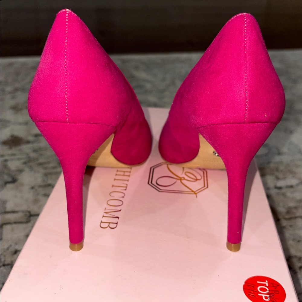 Fuchsia Pointed-Toe Pumps - Picture 2 of 3